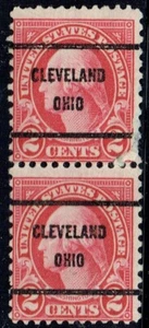 1926 2c Washington w/Precancel pair f/CLEVELAND OH(634-61). Nice pair! - Picture 1 of 1