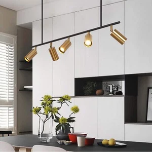 5-light Metal Linear Kitchen Island Chandeliers Gold Modern Contemporary - Picture 1 of 4