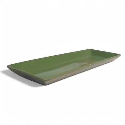 Pampered Chef Simple Additions Rectangular Serving Platter Green 15”x 6"x 1.5" - Image 1 of 4