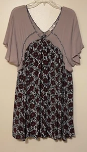 Umgee Babydoll Short Dress / Tunic Women’s Size Small Short Sleeves Boho V Neck - Bild 1 von 4