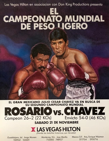 Vintage Original Julio Cesar Chavez vs Edwin Rosario Spanish Boxing Fight Poster Cover