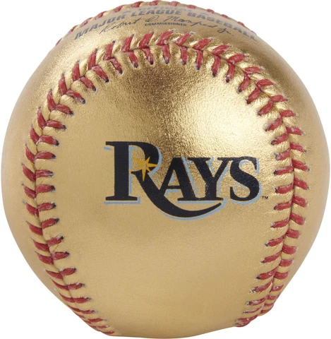 Tampa Bay Rays Rawlings Gold Leather Baseball Cover
