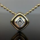 H. Stern 18k Yellow Gold Diamond Square Pendant with 16&quot; Necklace