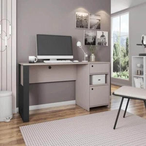 TECHNI MOBILI Writing Desk 29" H X 53" W, Industrial Wood Frame Rectangular Grey - Picture 1 of 10