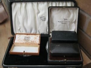 Collection Of 5 Antique Jewellery & Silverware Boxes Including Walker & Hall