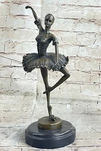 13" Gypsy Dancer Original Art Deco Bronze Statue Sculpture Ballerina Sexy Girl - Picture 1 of 10