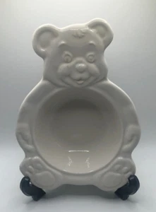Lindo oso de peluche blanco vintage Pfaltzgraff de 8" tazón de cerámica de herencia infantil infantil - Imagen 1 de 5