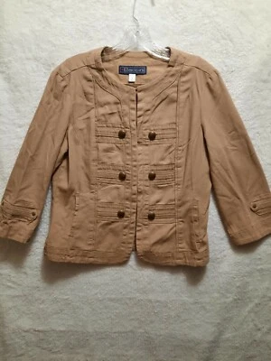 Baccini Wmn's Medium Brown Denim Hook n Loop Closure Long Sleeve :) - Image 1 of 4