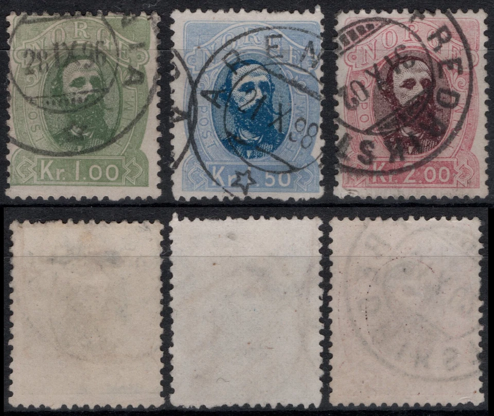 1996 Norway 1878, NK 32-34 King Oscar II canc, MI 32-34, SC #32-34. - Image 1 of 1