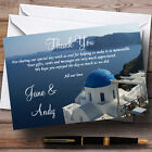 Santorini Sea Jetting Off Abroad Personalised Wedding Thank You Cards