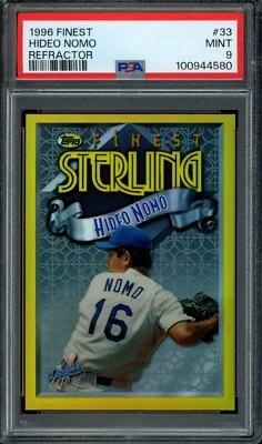1996 Finest Gold Refractor Hideo Nomo 33 PSA 9 - Image 1 of 2