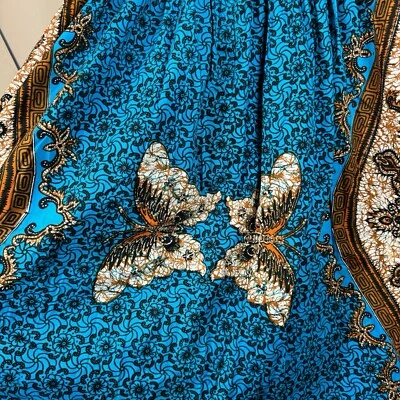 Apron Maxi Tie Smocked Festival Boho Butterfly Prairie Cottage Core Hippie VTG - Image 1 of 4