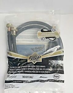 8212546RP 4-Foot Black Rubber Washer Hoses For FSP Whirlpool Kenmore
