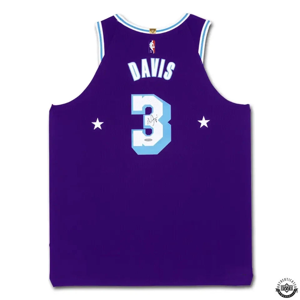 Подлинная футболка с автографом Энтони Дэвиса из микстейпа Los Angeles Lakers Ed сертификат подлинности Nike UDA - Изображение 1 из 3