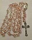 Color Crystal Beads Rosary Catholic Necklace Holy Soil Rosary Center& Cross