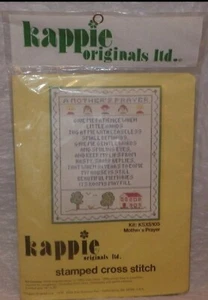 Vntg Kappie Original KSXS105 A Mother‘s Prayer Stamped Cross Stitch Kit 1979 USA - Picture 1 of 2