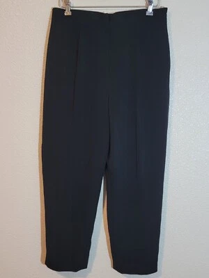 jones new york dress pants womens 14 relaxed baggy tapered ankle pleated black - Image 1 of 4