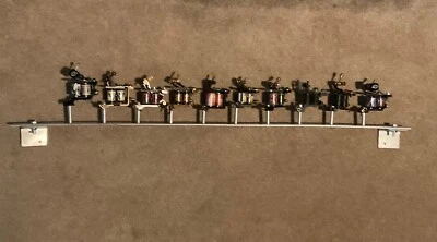 TATTOO MACHINE STAND  HOLDS TATTOO MACHINES  - PAINTED SILVER HAS 2 BRACKETS  - Image 1 of 2