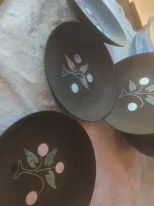 Couroc Monteray Tree Of Life Coin Salad Bowls X4 Set GUC 8" X 1" - Picture 1 of 11
