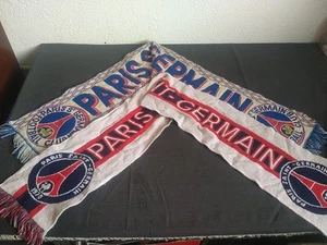Lot Ancienne echarpe foot vintage old scarf PSG PARIS Saint Germain Liv Offerte  - Picture 1 of 5