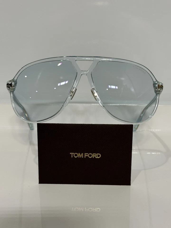 Gafas de sol Tom Ford Bertrand TF-1061/S 84V azul claro acetato de gran tamaño aviador Foto 1 de 4