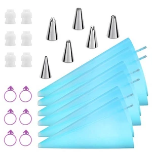 Reusable Piping Bags and Tips Set, Cake Decorating Tools with Icing Pastry Ba... - Picture 1 of 7