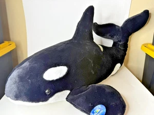 Sea World Shamu Plüsch Killerwal Stofftier Orca Tier groß selten 36 Zoll Vintage - Bild 1 von 11