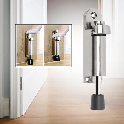 Schlanker silberfarbener Zinklegierung Fu?bet?tigter T??rpuffer pflegeleicht - Bild 1 von 4