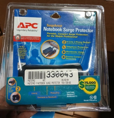 New APC Notebook Laptop Portable Compact Power Surge Protector 3 Prong - Image 1 of 2