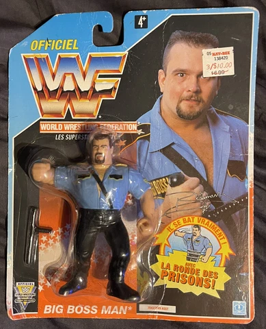 NEW WWF Hasbro French BIG BOSS MAN Action Figure 1992 Blue Card Sealed WWE Cover