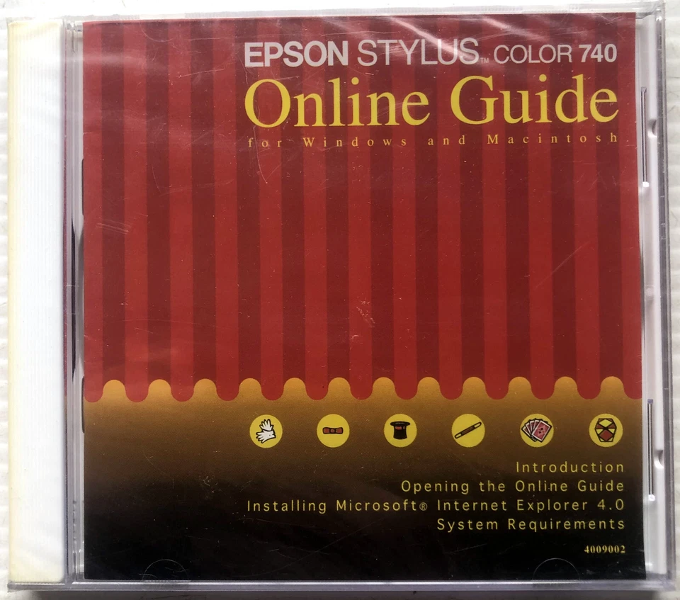 1998 Epson Stylus Color 740 Online Guide For Windows & Macintosh CD Brand New - Image 1 of 2