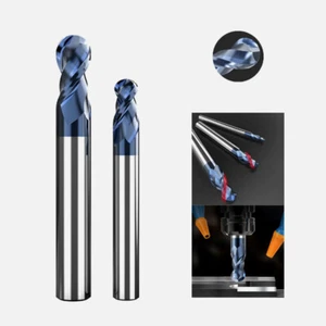 Ball Nose Round End Mill Drill 2-Flute TISIN Coating Bit Carbide Milling Cutter - Picture 1 of 32