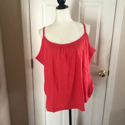 Faded Glory Woman’s Plus Tank Top Adjustable Straps -CORAL -SIZE: 4X, READ BELOW - Image 1 of 4