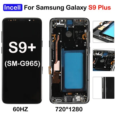 For Samsung Galaxy S9+ Plus G965U/W LCD Display Screen Replacement Black Frame