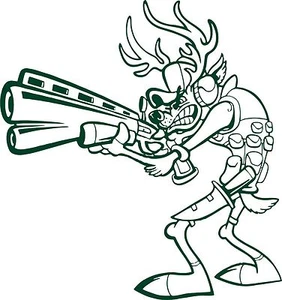 Deer Hunting Man Hunter Gun Knife Car Truck Window Laptop Vinyl Decal Sticker - Picture 1 of 2