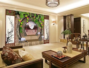 3D Wall Arch Crane G14489 Wallpaper Wall Murals Removable Self-adhesive Honey - Picture 1 of 11