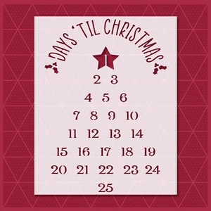 25 Days of Christmas Stencil – Holiday, Countdown, Advent, Festive, Winter Decor - Picture 1 of 2