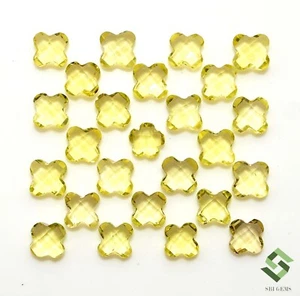6.50 mm Natural Lemon Quartz Flower Briolette Cut Lot 10 Pcs 9.43 CTS Loose Gems - Picture 1 of 7