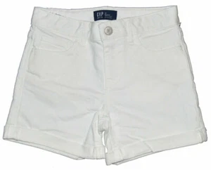 Gap Kids Factory Girls White Denim Stretch Midi Cuffed Shorts 10 $25 NWT - Picture 1 of 1