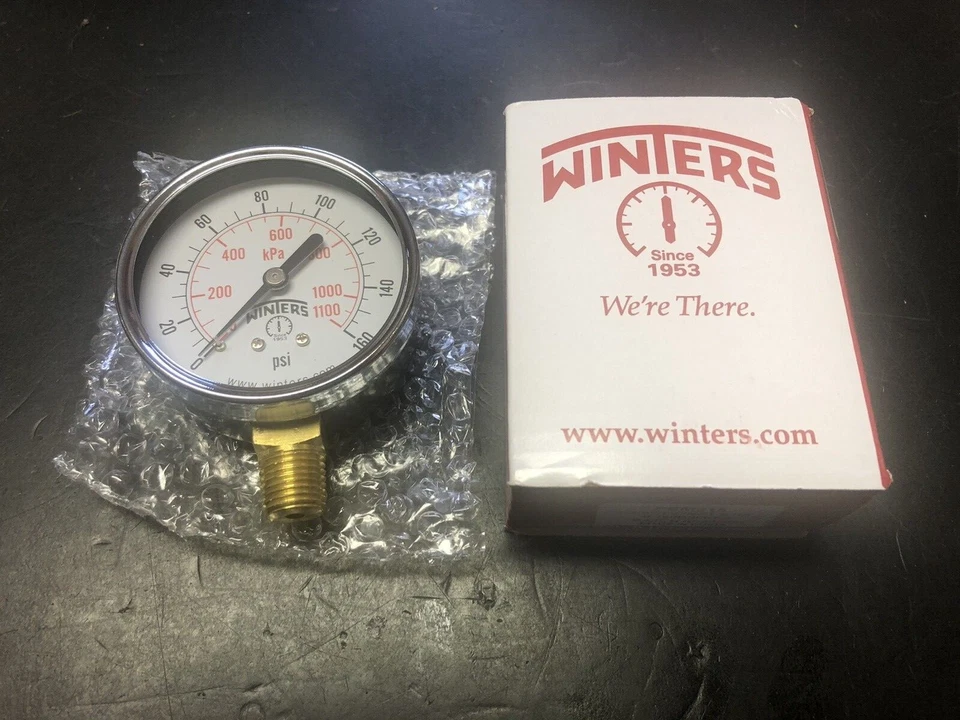 Winters PEM215 Pressure Gauge 0-160 PSI 0-1100 KPA *