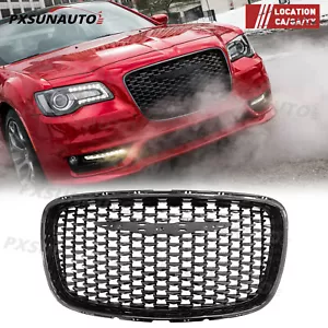 Fits 2015-2019 Chrysler 300 300C Black SRT Style Front Upper Hood Grille grill - Picture 1 of 5