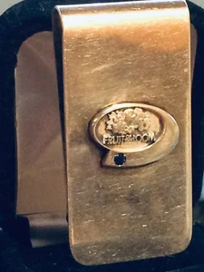 Fruit of the Loom Sterling Silver Money Clip Sapphire stone Vintage - Picture 1 of 7