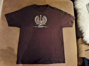 Squier By Fender Men's Short Sleeve T Shirt Angel Wings Guitar Brown T-shirt  - Picture 1 of 6