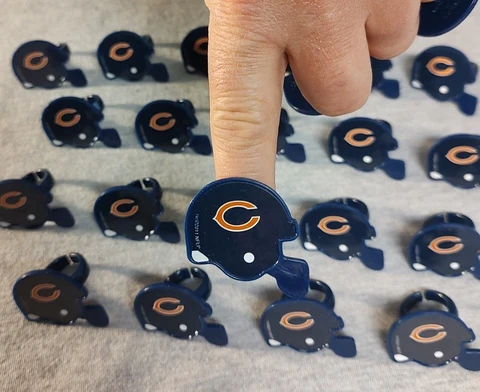 Chicago Bears Novelty Plastic Finger Ring Lot Of 24 Tailgate Draft Party Cover