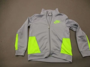NIKE Size 6-7 YRS Boys Gray Full Zip Stand Collar Pocket Athletic Jacket 958 - Picture 1 of 6