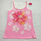 Justice Girls Tank Top sz 16 Pink Floral Glitter Sequins Layered Scoop Neck New 