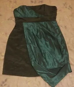 BCBG - Strapless Black Dark Green Formal Short Dress - Classy - Size 2 - NWT - Picture 1 of 8