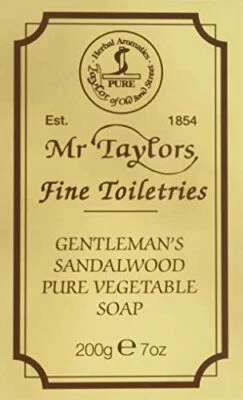 Premium Taylor Of Old Bond Street 200g Sandalwood Pure Vegetable Bath Soap Uk