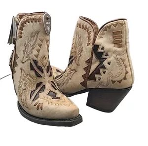 Ariat Mesa Wonen Boots Crema Snip Toe Beige Western Booties Zip Sz 10 New - Picture 1 of 11