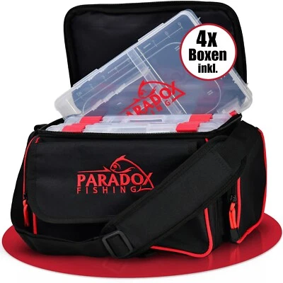 Paradox Fishing Angeltasche mit Boxen I Angelkoffer Angelrucksack Angelkoffer